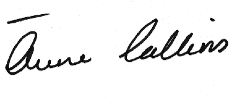 Aine Collins signature