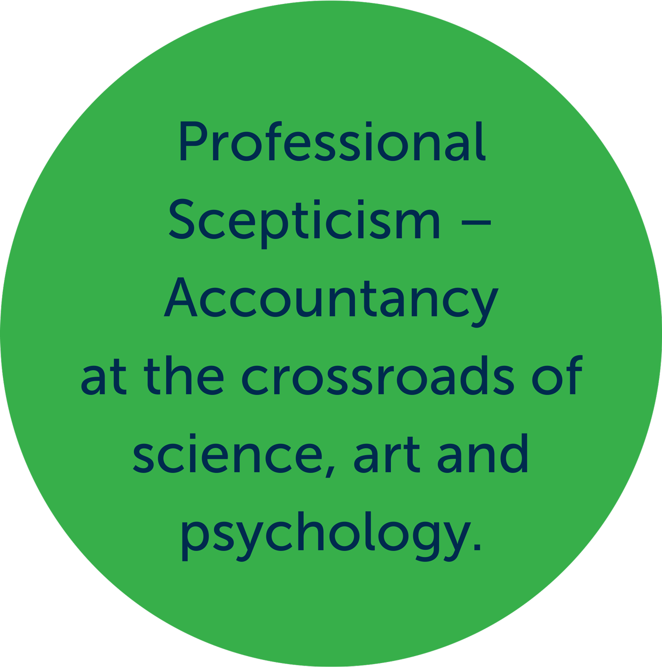 Professional Scepticism - Accountancy at the crossroads of science, art and psychology.