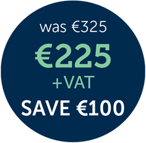 was €325 / €225 +VAT save €100 graphic